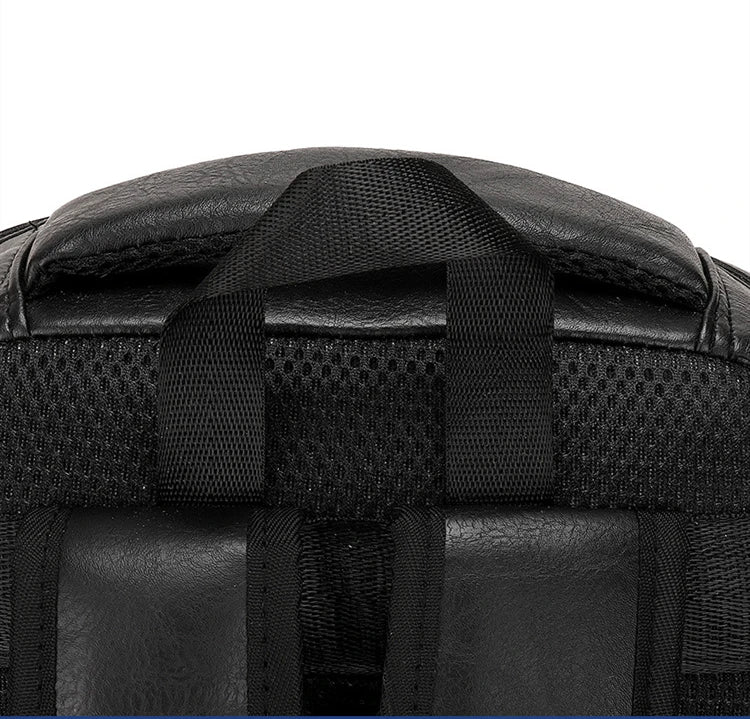 Leren Rugzak Heren met USB-oplaadpoort – Laptop & Schooltas